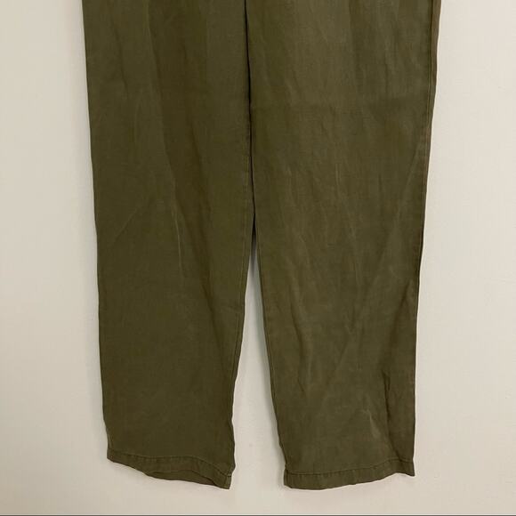NWOT KAREN KANE Pants Army Green Stretch Waist Band Zipper Tencel Size Small - Picture 9 of 10